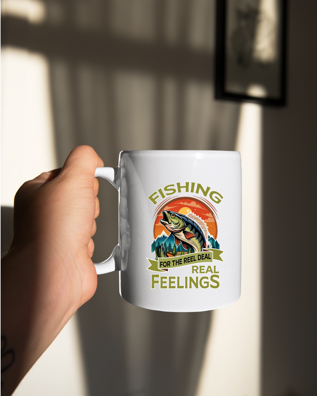 Fishing Crewneck Sweatshirt, "Fishing for the Real Feelings" Retro Trout Design, Angler Gift, Outdoor Adventure Pullover, Fisherman Shirt