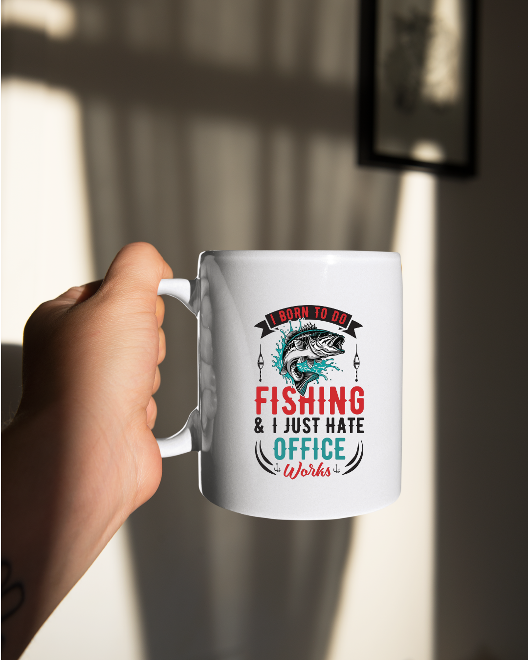 Fishing I Just Hate Office Vibes Sweatshirt, Funny Angler Crewneck, Outdoor Adventure Pullover, Relaxing Hobby Shirt, Fisherman Gift Tee
