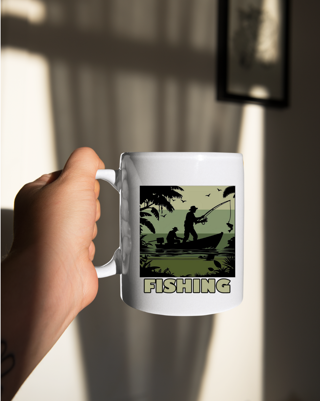 Fishing Camouflage Crewneck Sweatshirt, Retro Angler Graphic Pullover, Outdoor Adventure Shirt, Fisherman Gift, Relaxing Hobby Tee