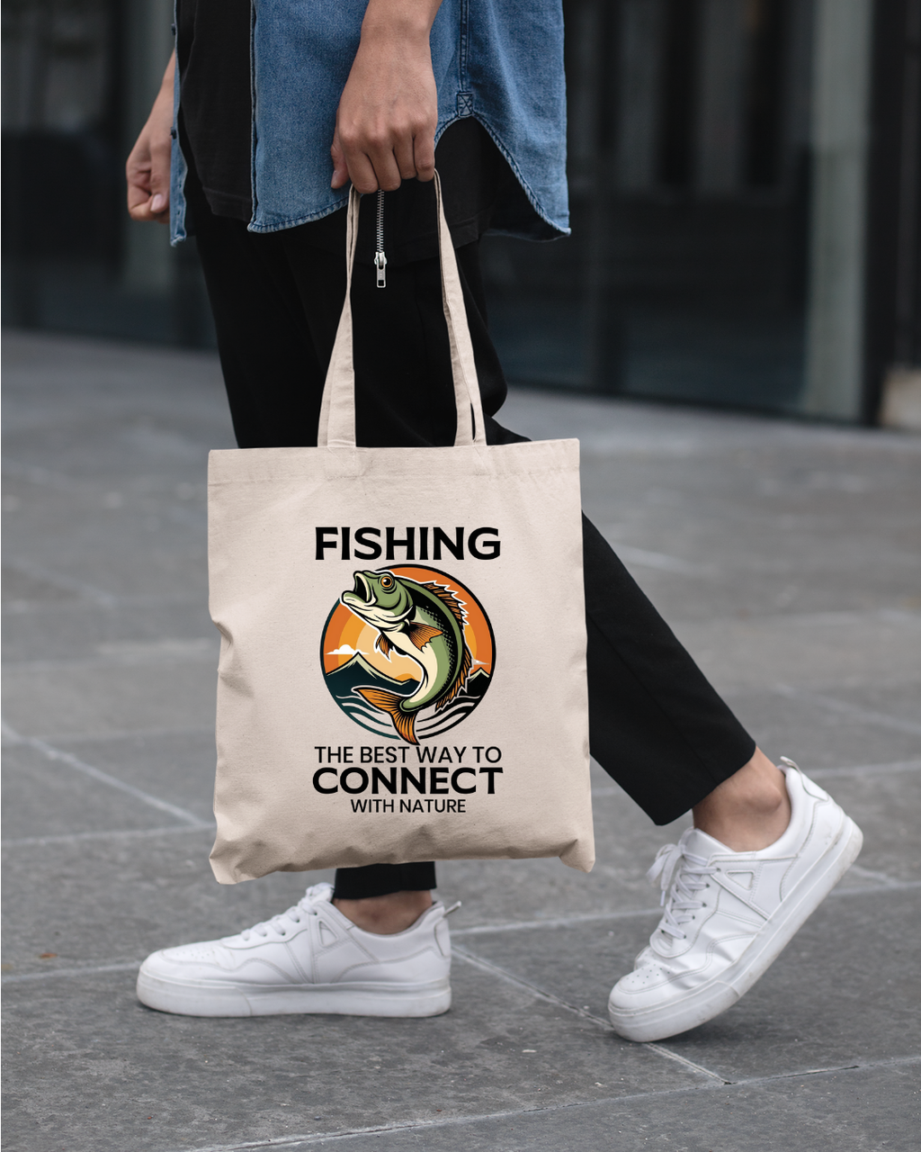 Fishing Crewneck Sweatshirt, "Fishing: The Best Way to Connect" Graphic, Outdoor Angler Pullover, Funny Fishing Shirt, Fisherman Gift Tee