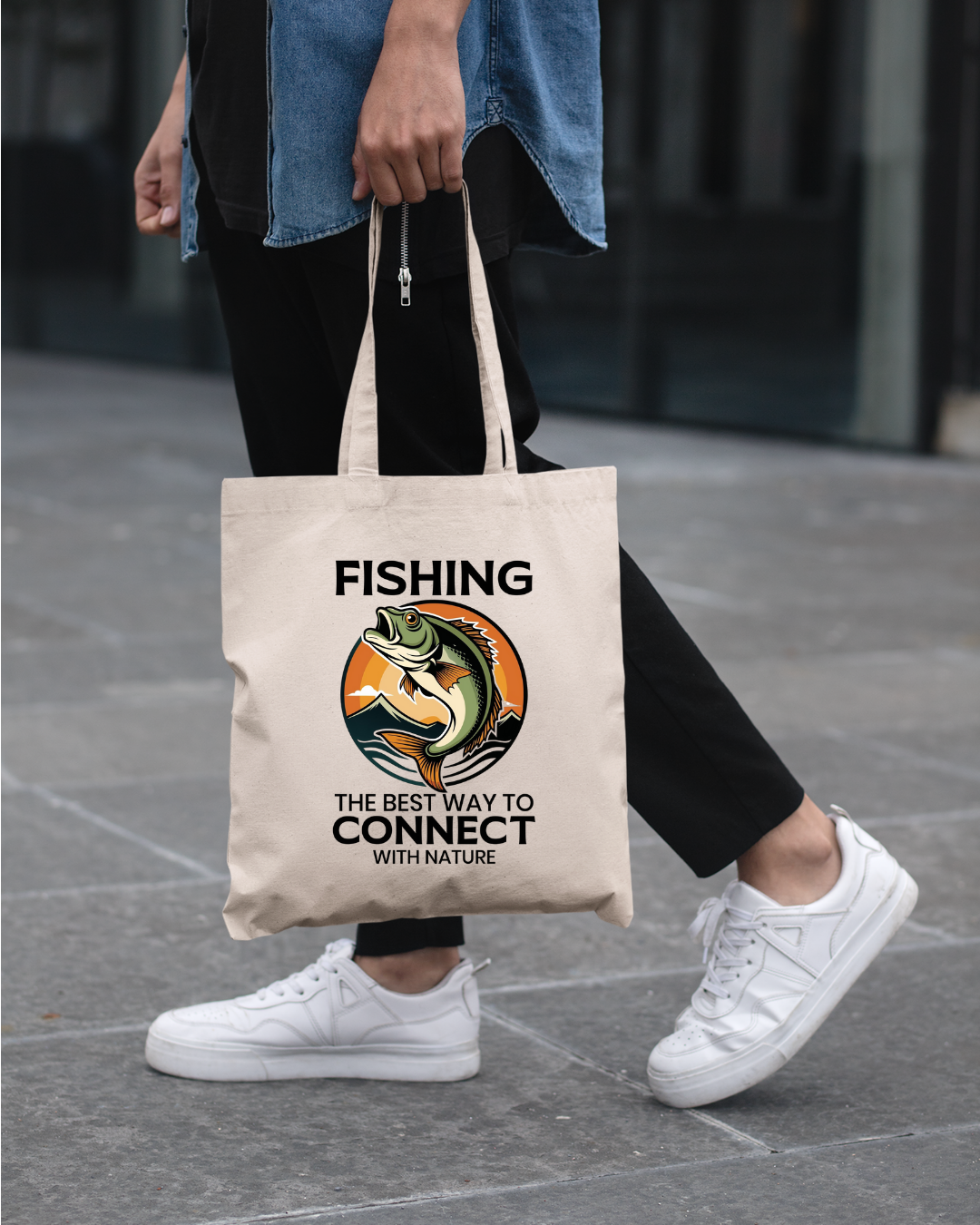 Fishing Crewneck Sweatshirt, "Fishing: The Best Way to Connect" Graphic, Outdoor Angler Pullover, Funny Fishing Shirt, Fisherman Gift Tee