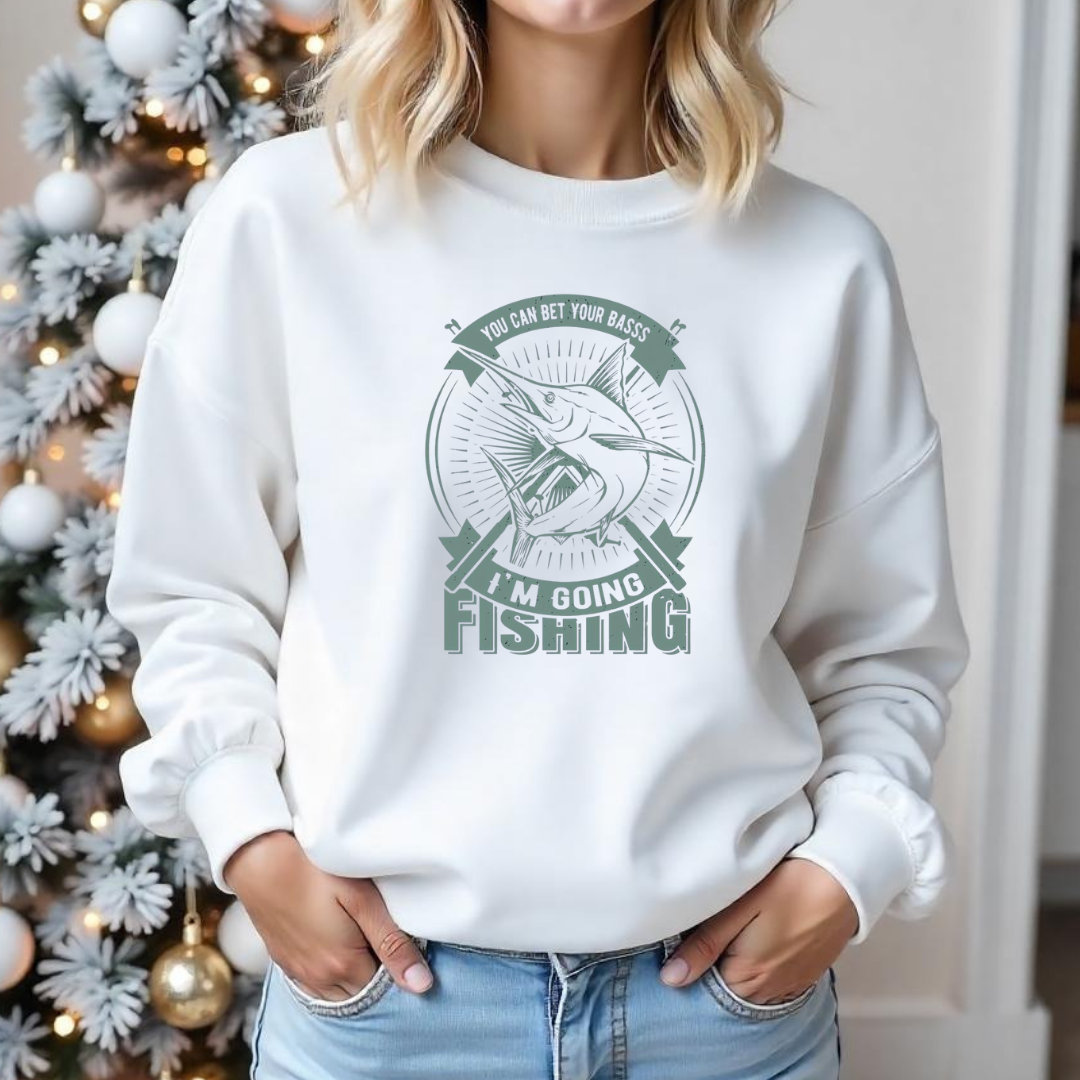 Fishing Crewneck Sweatshirt, Vintage “Gone Fishing” Graphic, Retro Angler Pullover, Outdoor Adventure Shirt, Fisherman Gift, Relaxing Hobby Tee