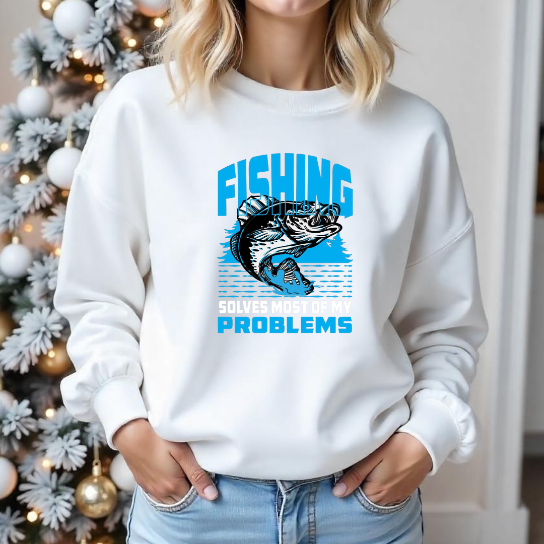 Fishing Problems Sweatshirt, Funny Angler Crewneck, Humorous Fishing Shirt, Outdoor Adventure Pullover, Fisherman Gift, Relaxing Hobby Tee