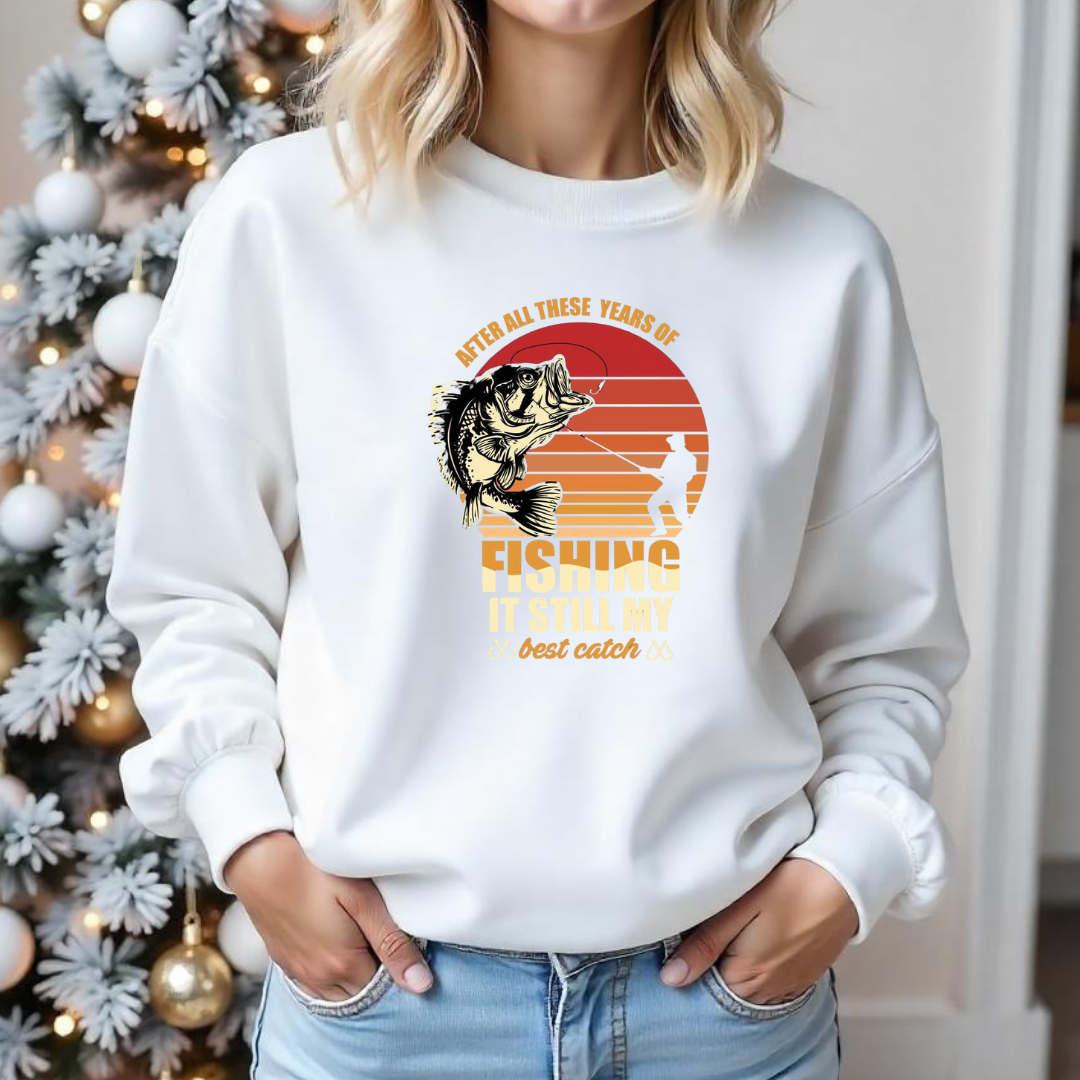 Fishing Is Still My Best Catch Sweatshirt, Funny Angler Crewneck, Outdoor Adventure Pullover, Fisherman Gift, Relaxing Hobby Graphic Tee