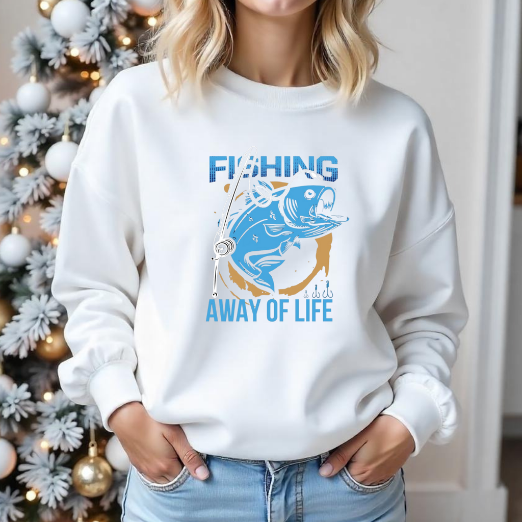 Fishing Is A Way Of Life Crewneck Sweatshirt, Angler Graphic Pullover, Outdoor Adventure Shirt, Fisherman Gift, Relaxing Hobby Tee