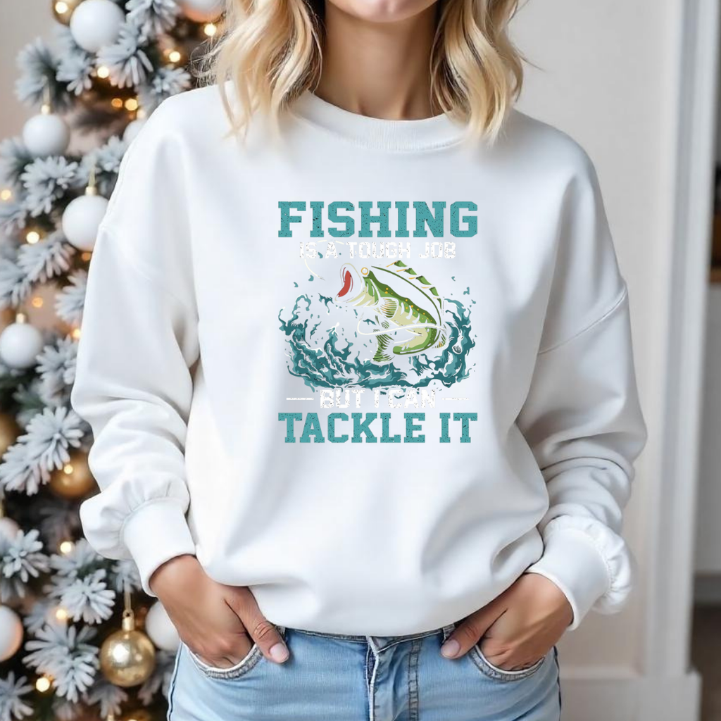 Fishing Tackle It Crewneck Sweatshirt, Vintage Bass Fishing Graphic, Retro Angler Pullover, Outdoor Adventure Shirt, Fisherman Gift Tee