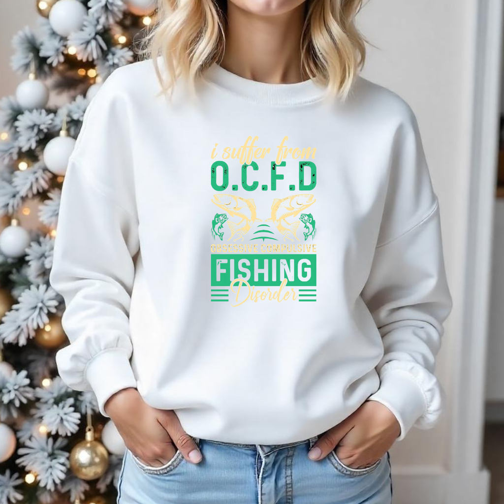 Fishing Crewneck Sweatshirt – O.C.F.D. Coastal Fishing Graphic