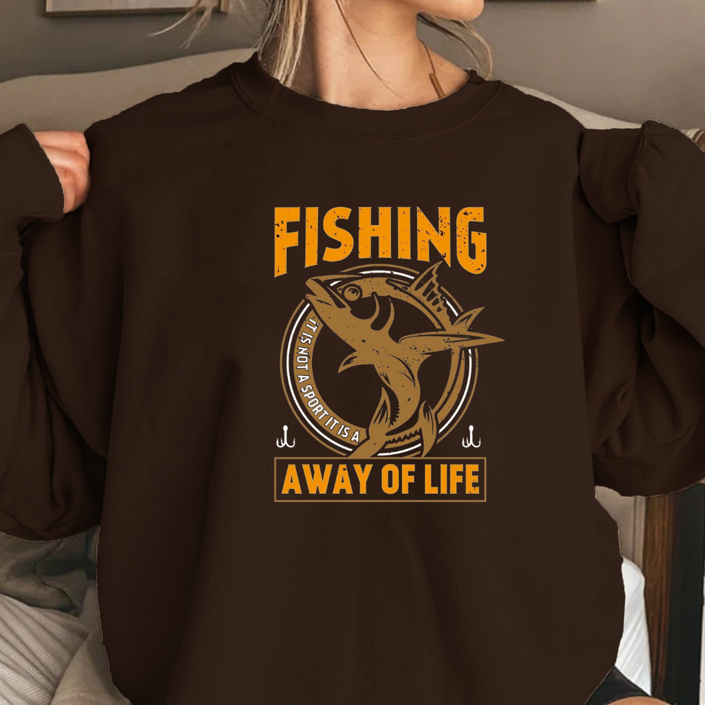 Fishing Crewneck Sweatshirt - "Fishing: A Way of Life" Graphic