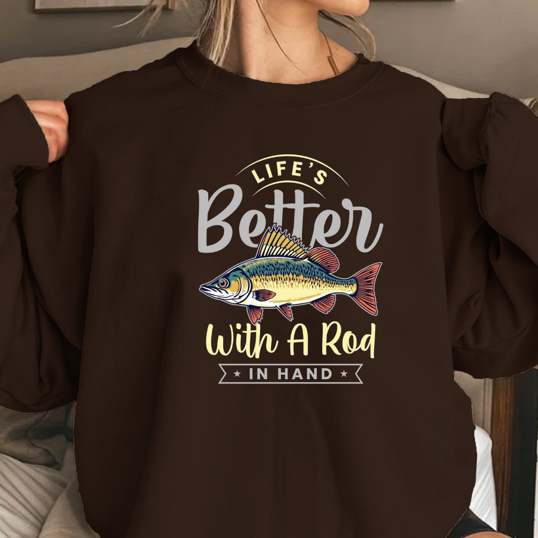 Crewneck Sweatshirt, "Better Than Bait" Fish Graphic, Fishing Lover Gift, Funny Angler Pullover, Outdoor Adventure Shirt, Fisherman Tee