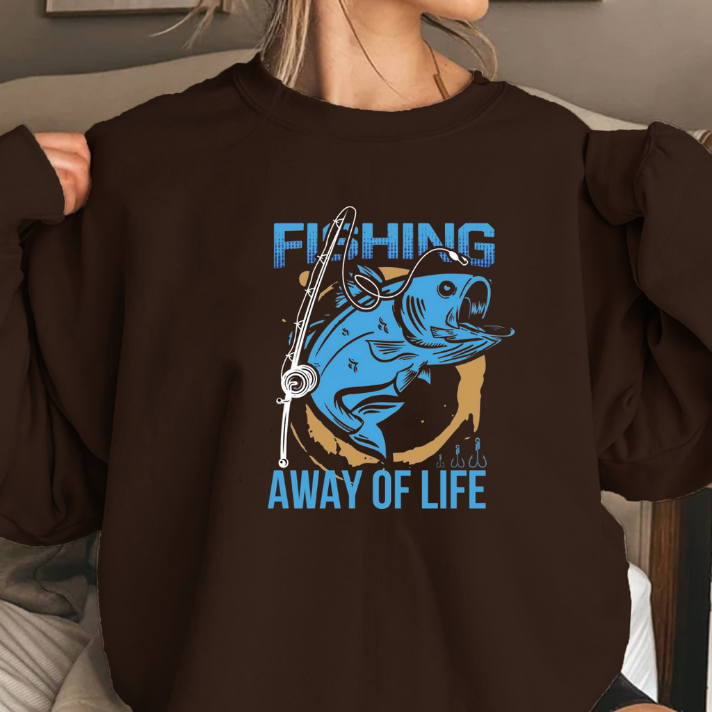 Fishing Is A Way Of Life Crewneck Sweatshirt, Angler Graphic Pullover, Outdoor Adventure Shirt, Fisherman Gift, Relaxing Hobby Tee