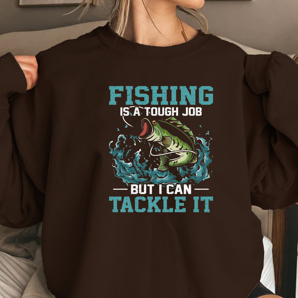 Fishing Tackle It Crewneck Sweatshirt, Vintage Bass Fishing Graphic, Retro Angler Pullover, Outdoor Adventure Shirt, Fisherman Gift Tee