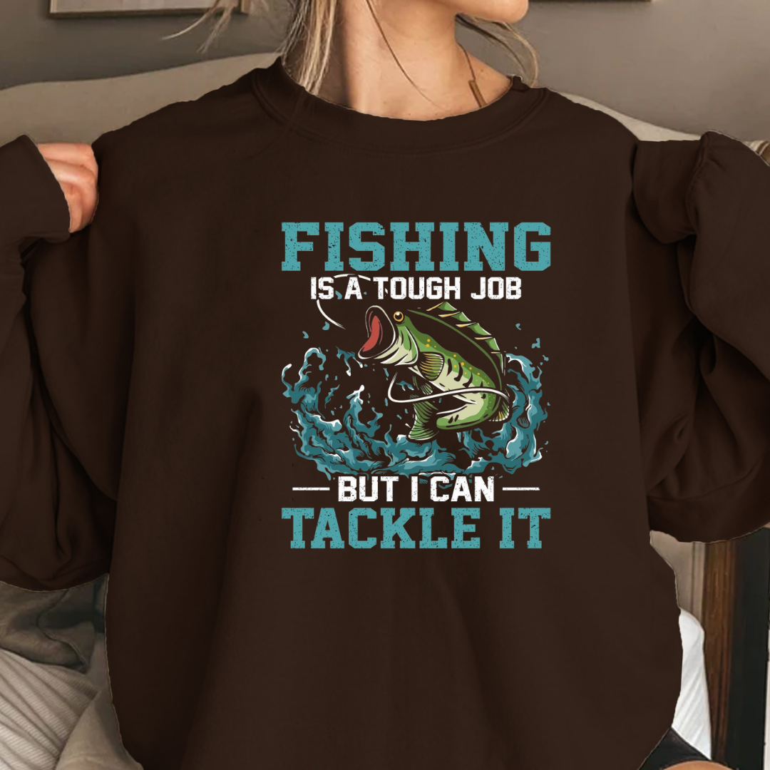 Fishing Tackle It Crewneck Sweatshirt, Vintage Bass Fishing Graphic, Retro Angler Pullover, Outdoor Adventure Shirt, Fisherman Gift Tee