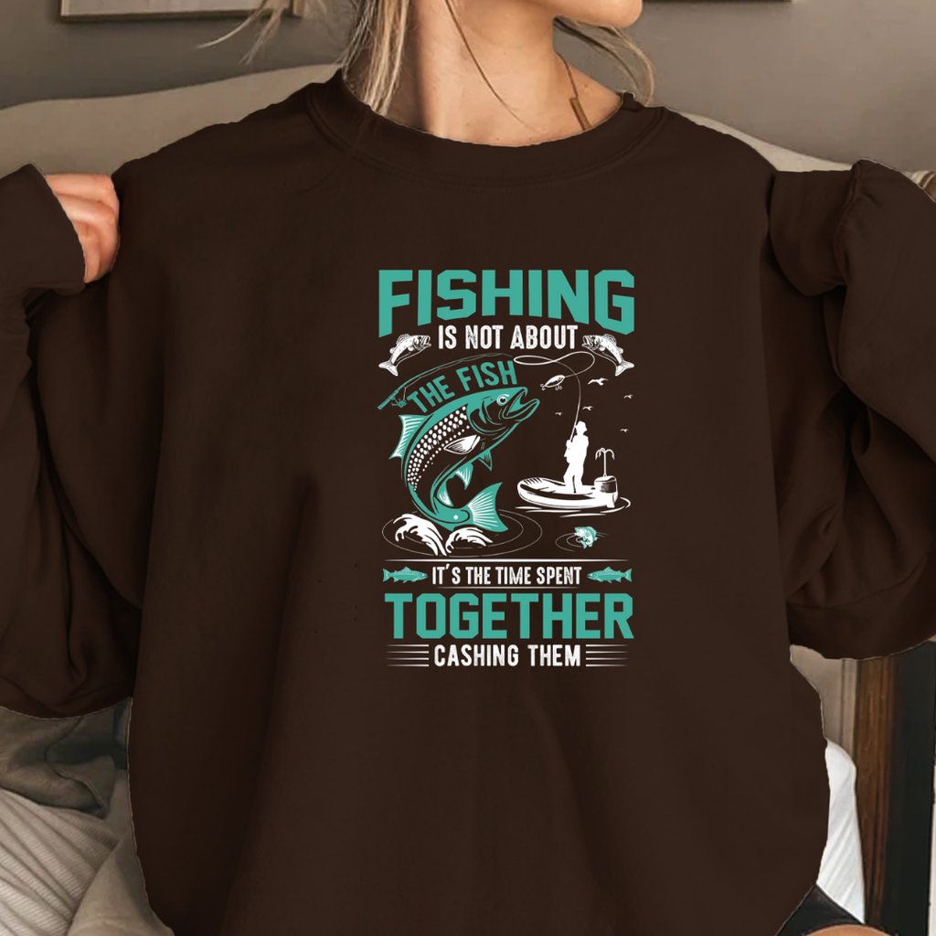 Fishing Together Crewneck Sweatshirt, Matching Couples/Family Fishing Shirt, Funny Angler Pullover, Outdoor Adventure Gift, Fisherman Tee