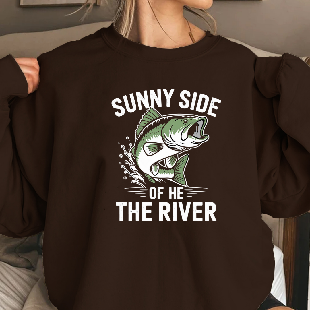 Bass Fishing Crewneck Sweatshirt, Vintage Leaping Bass Graphic, Angler Gift, Retro Fishing Shirt, Outdoor Adventure Pullover, Fisherman Apparel