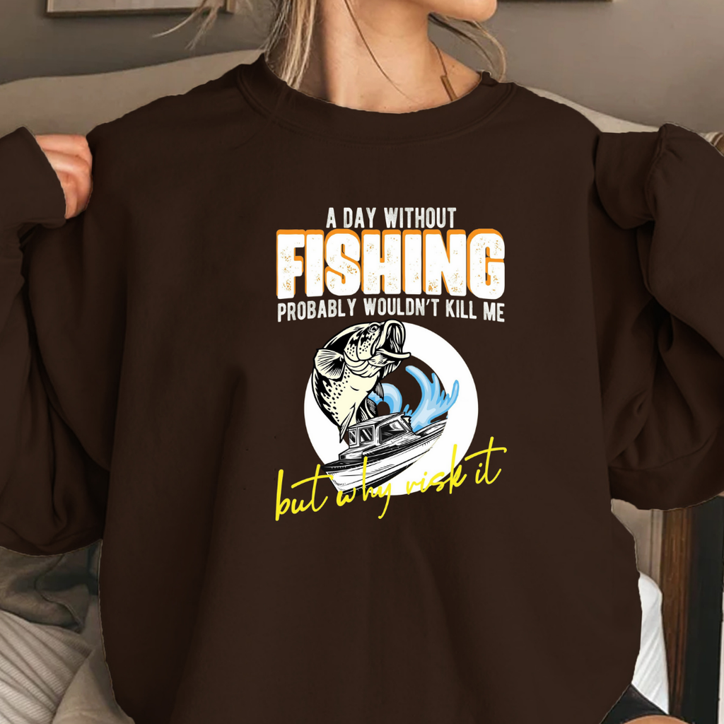 Fishing Bass Crewneck Sweatshirt, Retro Fish Graphic "Fishing All Night", Vintage Angler Pullover, Outdoor Adventure Shirt, Fisherman Gift Tee