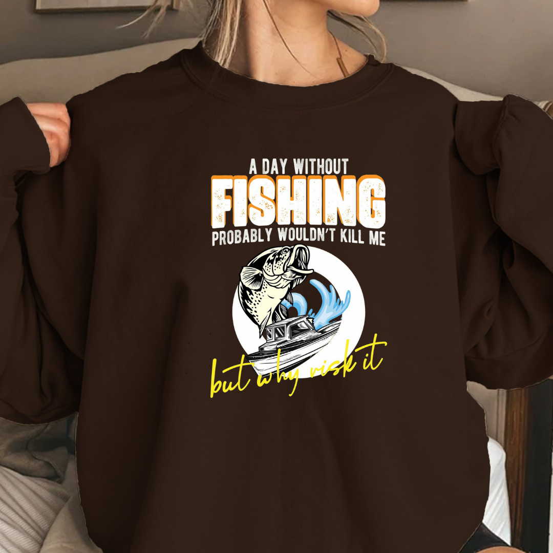 Fishing Bass Crewneck Sweatshirt, Retro Fish Graphic "Fishing All Night", Vintage Angler Pullover, Outdoor Adventure Shirt, Fisherman Gift Tee