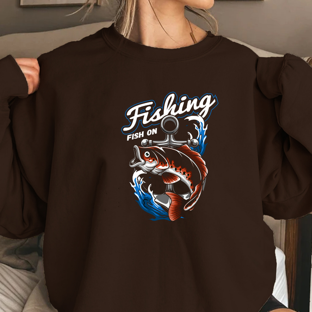 Koi Wave Crewneck Sweatshirt, Japanese Koi Fish Art Design, Asian-Inspired Pullover, Cozy Graphic Sweatshirt, Artistic Fish Gift Tee