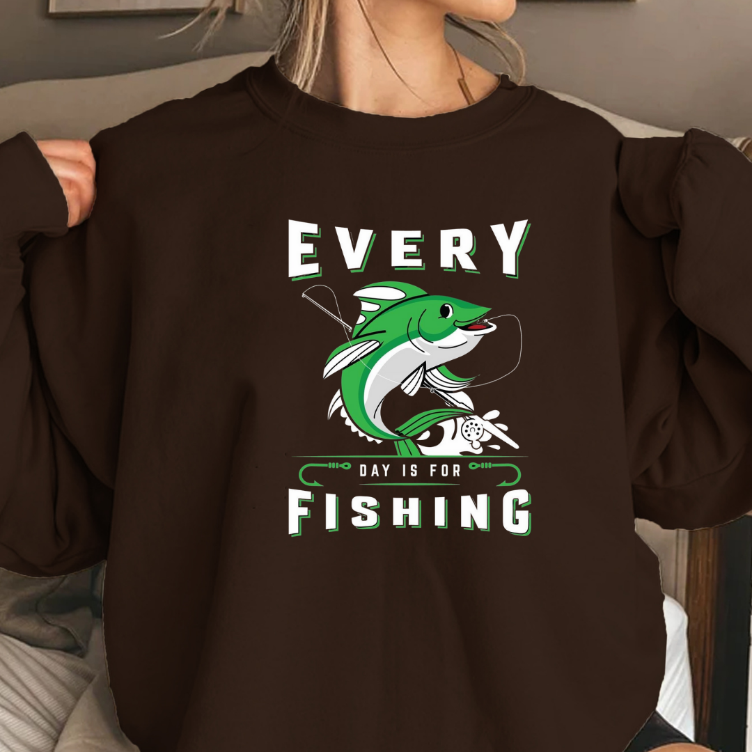 Fishing Crewneck Sweatshirt, Retro Jumping Fish Graphic, Vintage Angler Pullover, Outdoor Adventure Shirt, Fisherman Gift, Fishing Hobby Tee