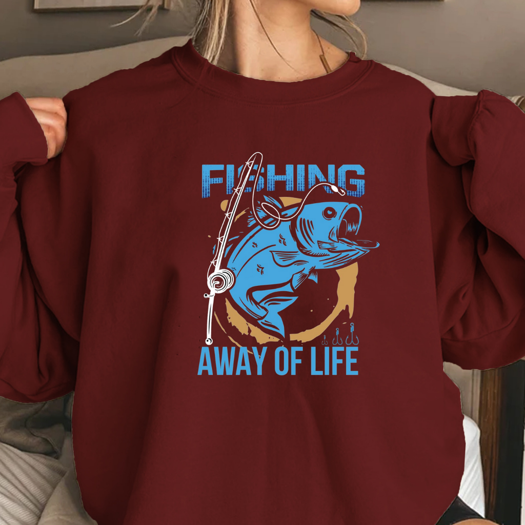 Fishing Is A Way Of Life Crewneck Sweatshirt, Angler Graphic Pullover, Outdoor Adventure Shirt, Fisherman Gift, Relaxing Hobby Tee