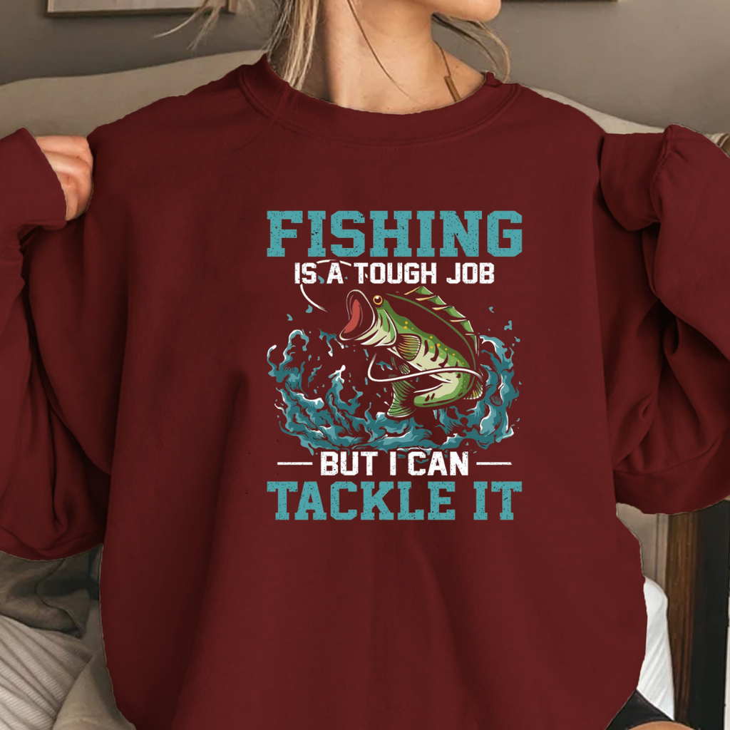 Fishing Tackle It Crewneck Sweatshirt, Vintage Bass Fishing Graphic, Retro Angler Pullover, Outdoor Adventure Shirt, Fisherman Gift Tee