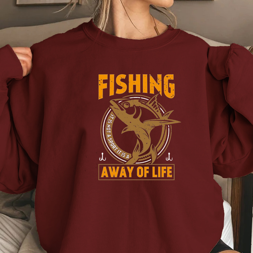 Fishing Crewneck Sweatshirt - "Fishing: A Way of Life" Graphic