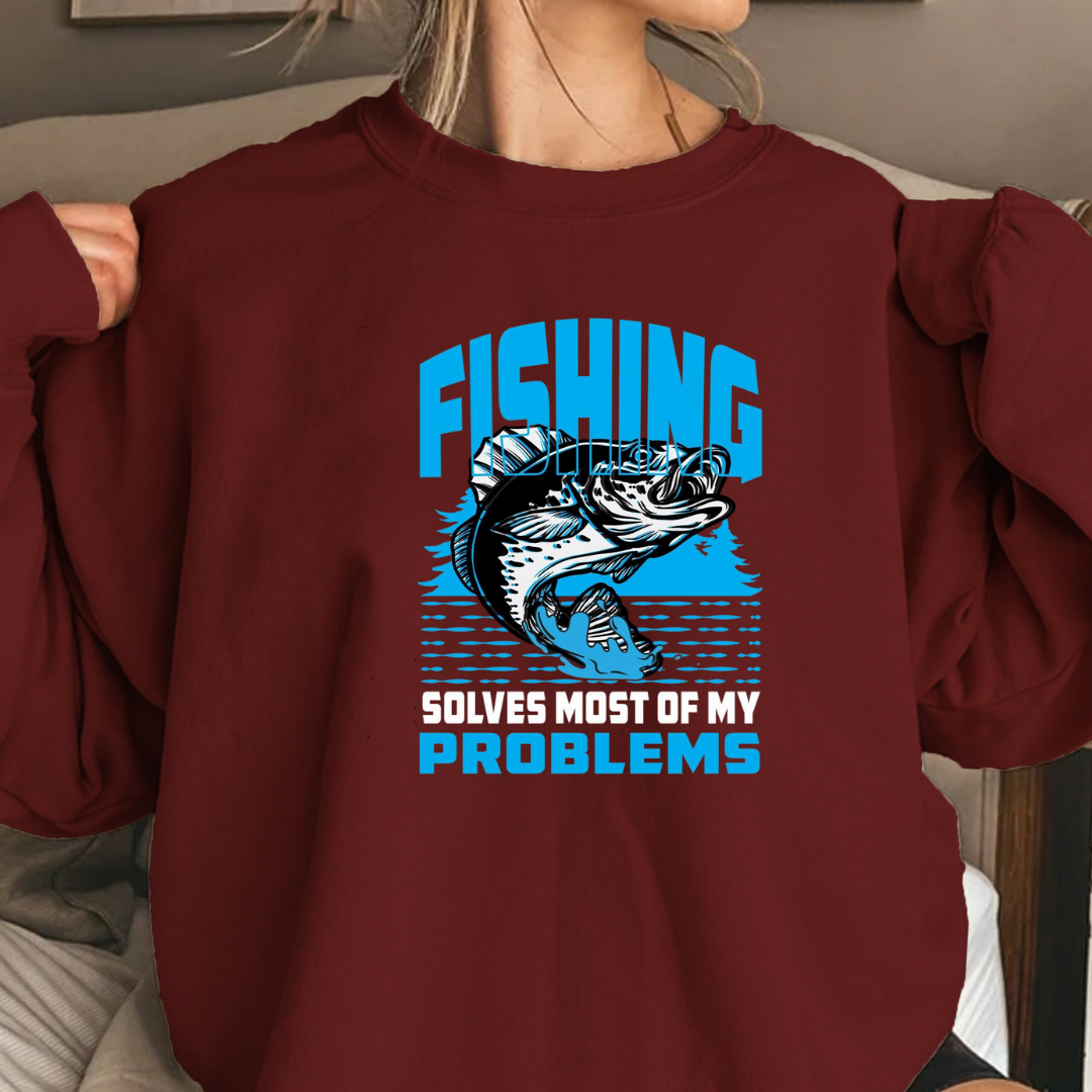 Fishing Problems Sweatshirt, Funny Angler Crewneck, Humorous Fishing Shirt, Outdoor Adventure Pullover, Fisherman Gift, Relaxing Hobby Tee