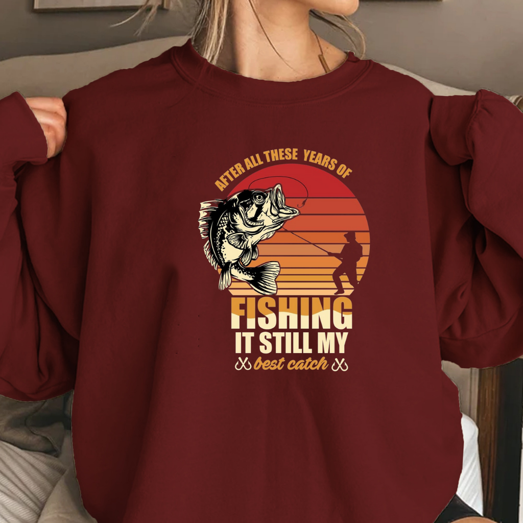 Fishing Is Still My Best Catch Sweatshirt, Funny Angler Crewneck, Outdoor Adventure Pullover, Fisherman Gift, Relaxing Hobby Graphic Tee