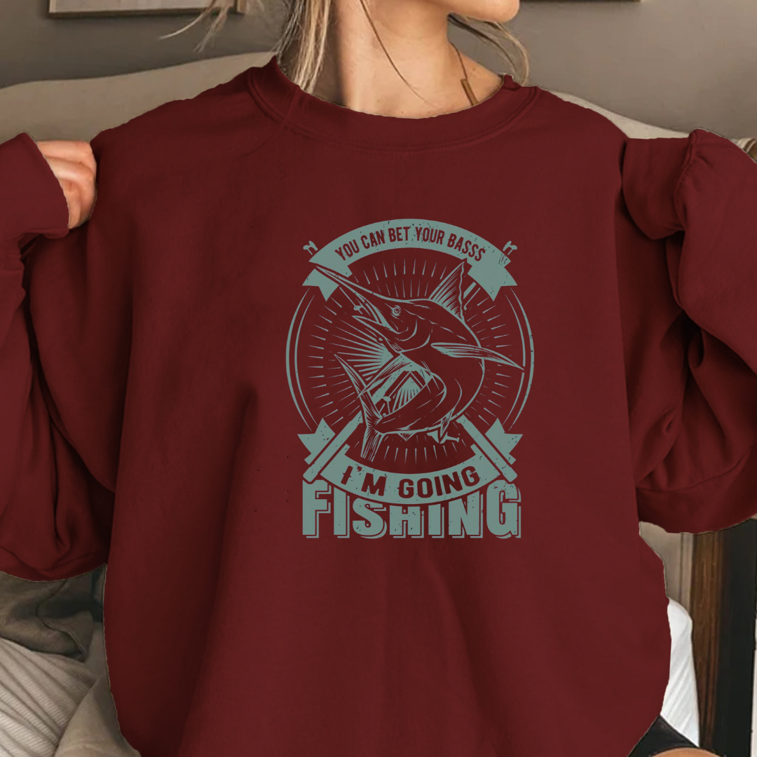 Fishing Crewneck Sweatshirt, Vintage “Gone Fishing” Graphic, Retro Angler Pullover, Outdoor Adventure Shirt, Fisherman Gift, Relaxing Hobby Tee