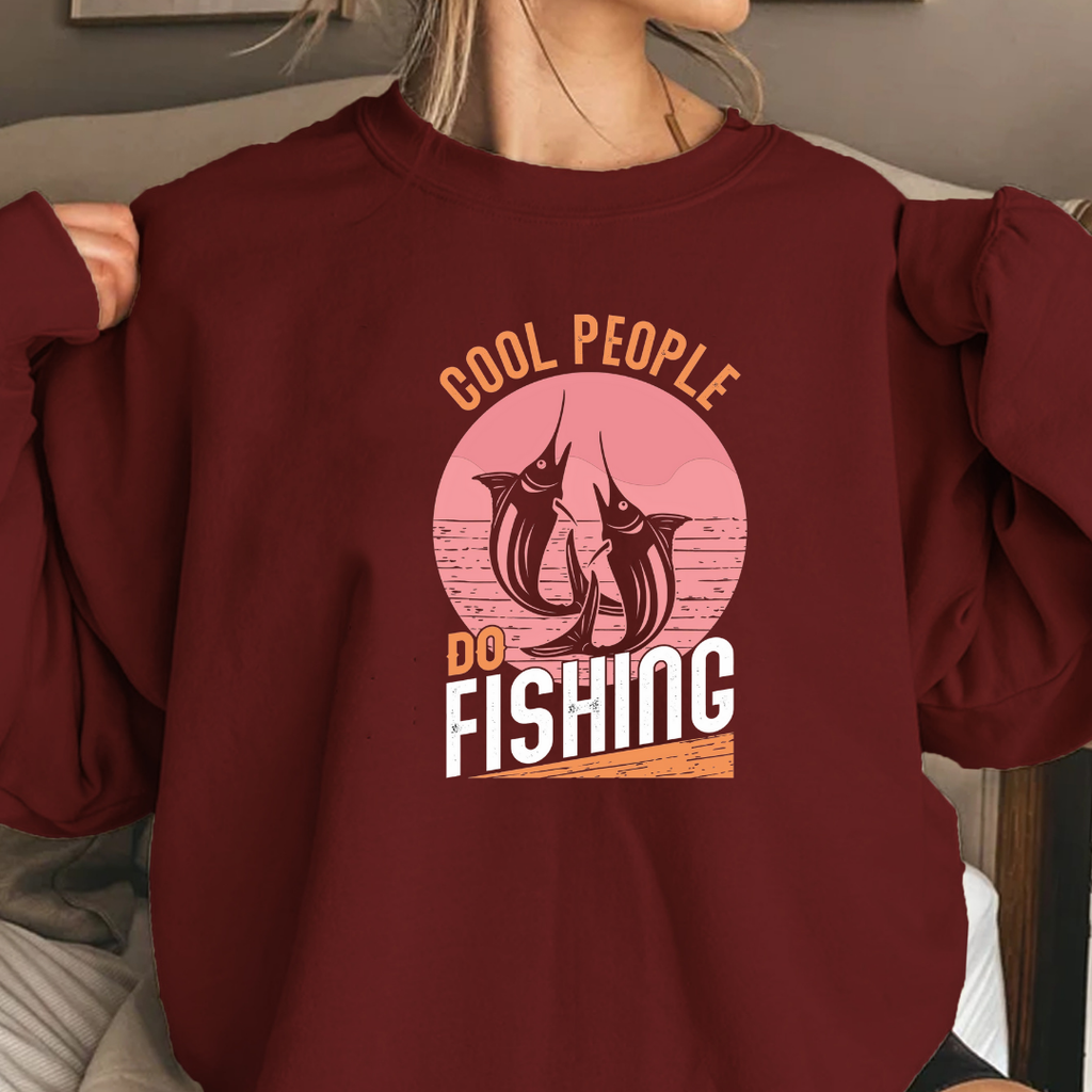 Crewneck Sweatshirt, "Cool People Don't" Retro Campfire Graphic, Funny Outdoor Pullover, Cozy Unisex Shirt, Adventure Gift, Casual Tee