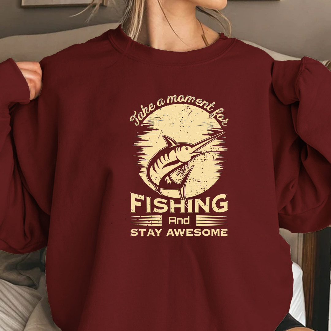Fishing Crewneck Sweatshirt, Gone Fishin' Vintage Graphic, Retro Angler Pullover, Outdoor Adventure Shirt, Fisherman Gift, Relaxing Hobby Tee