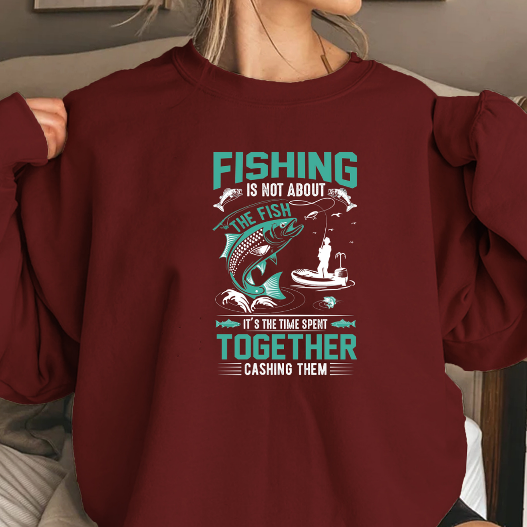 Fishing Together Crewneck Sweatshirt, Matching Couples/Family Fishing Shirt, Funny Angler Pullover, Outdoor Adventure Gift, Fisherman Tee