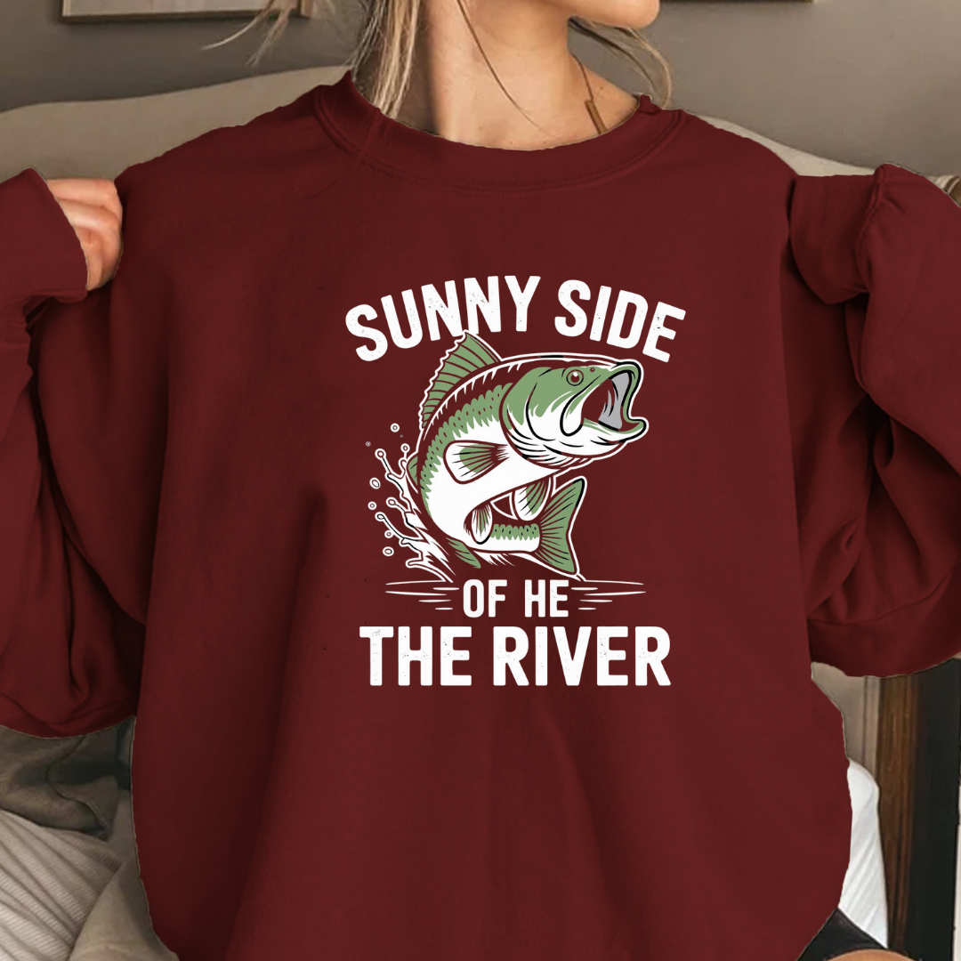 Bass Fishing Crewneck Sweatshirt, Vintage Leaping Bass Graphic, Angler Gift, Retro Fishing Shirt, Outdoor Adventure Pullover, Fisherman Apparel