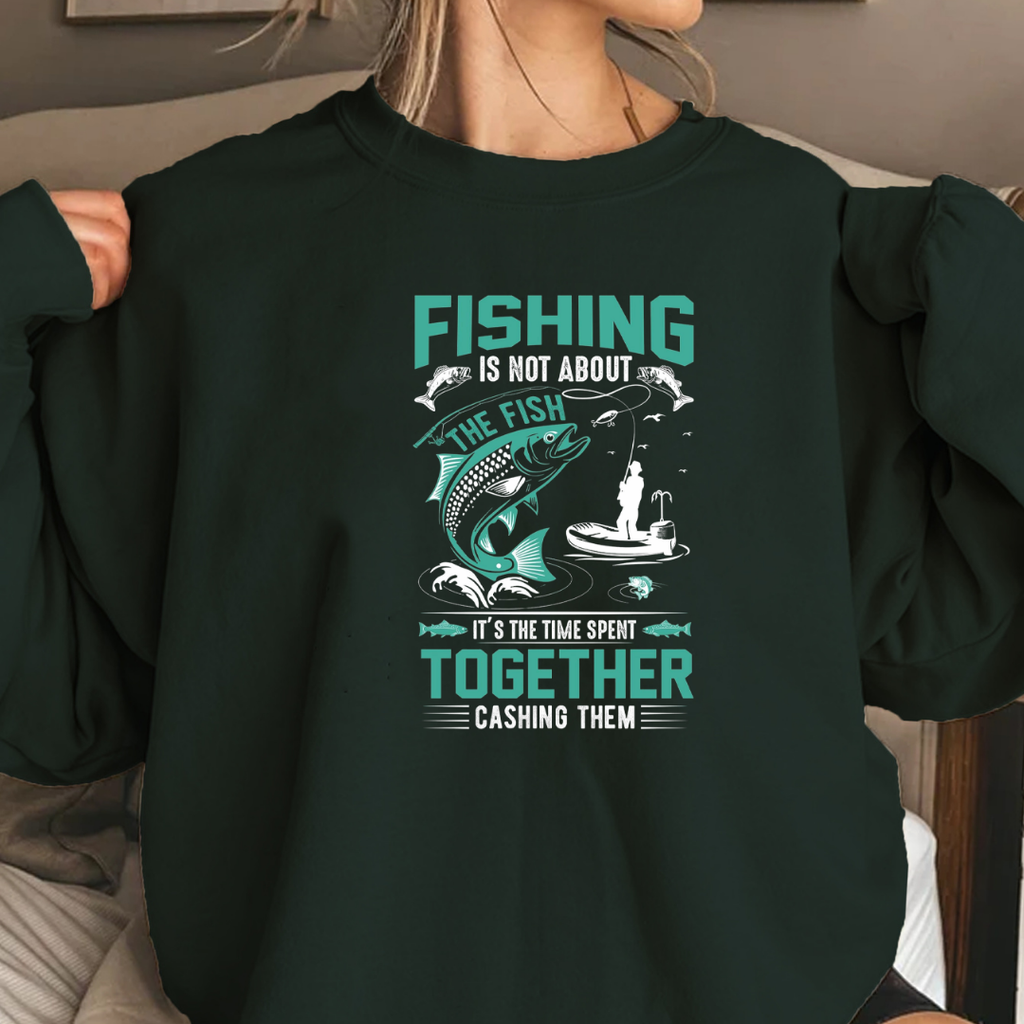 Fishing Together Crewneck Sweatshirt, Matching Couples/Family Fishing Shirt, Funny Angler Pullover, Outdoor Adventure Gift, Fisherman Tee