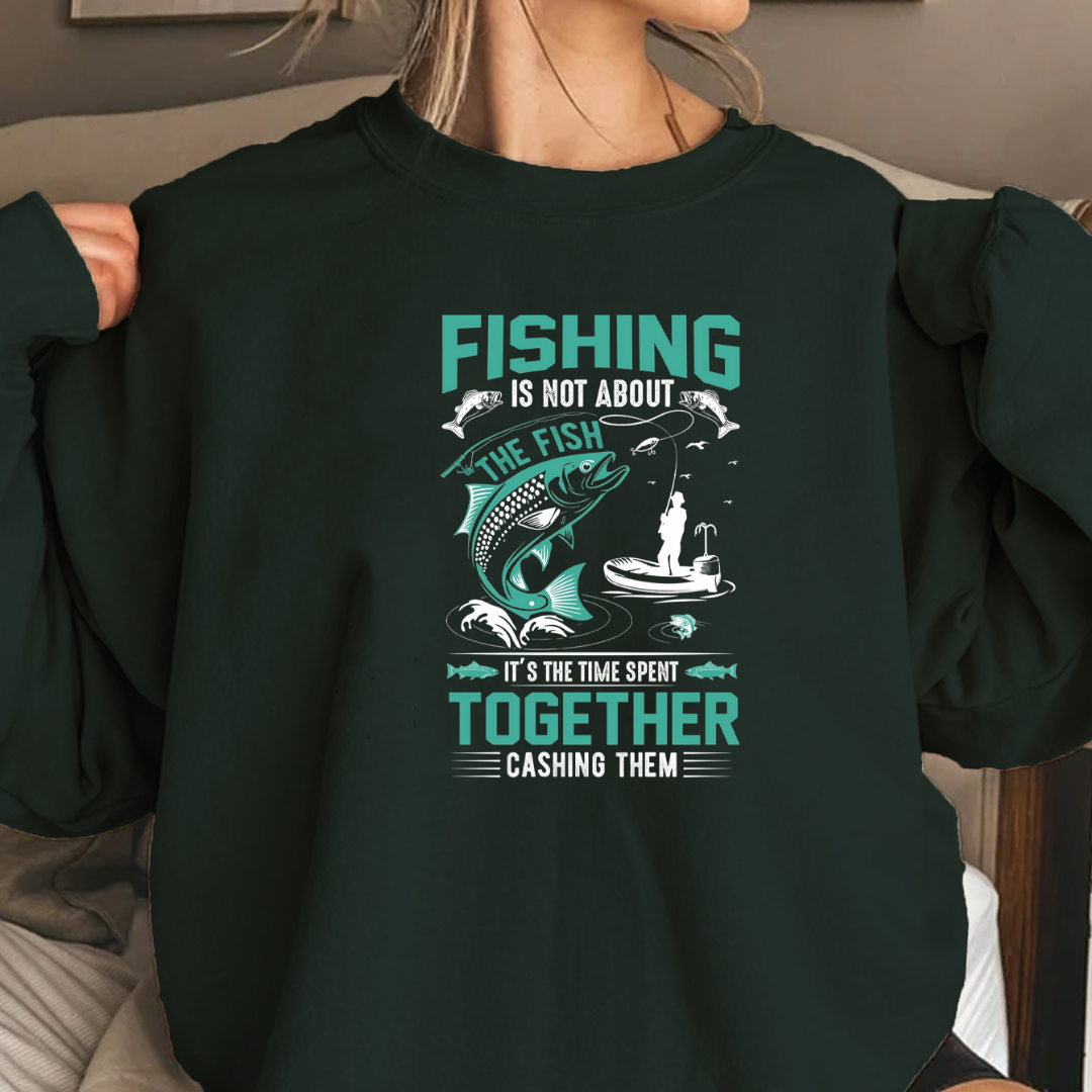 Fishing Together Crewneck Sweatshirt, Matching Couples/Family Fishing Shirt, Funny Angler Pullover, Outdoor Adventure Gift, Fisherman Tee