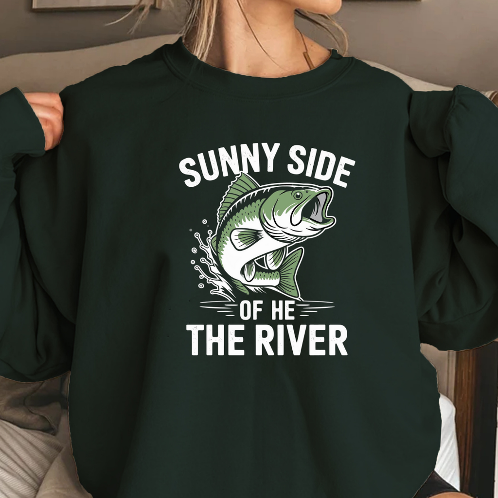 Bass Fishing Crewneck Sweatshirt, Vintage Leaping Bass Graphic, Angler Gift, Retro Fishing Shirt, Outdoor Adventure Pullover, Fisherman Apparel