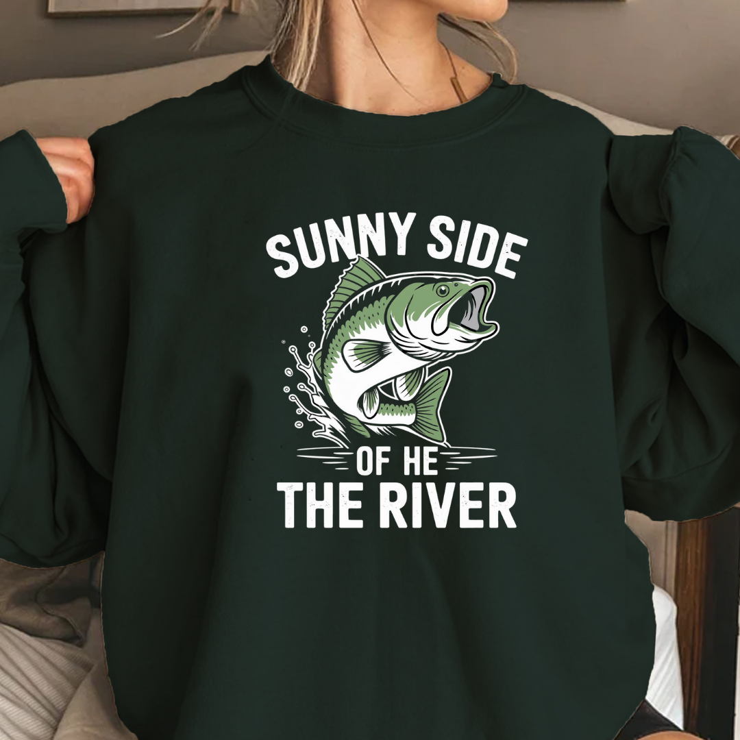 Bass Fishing Crewneck Sweatshirt, Vintage Leaping Bass Graphic, Angler Gift, Retro Fishing Shirt, Outdoor Adventure Pullover, Fisherman Apparel