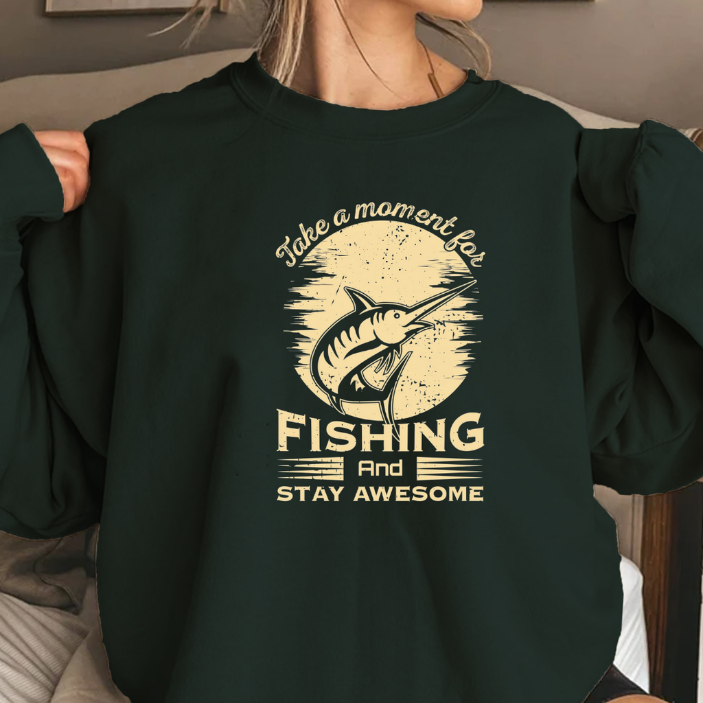 Fishing Crewneck Sweatshirt, Gone Fishin' Vintage Graphic, Retro Angler Pullover, Outdoor Adventure Shirt, Fisherman Gift, Relaxing Hobby Tee