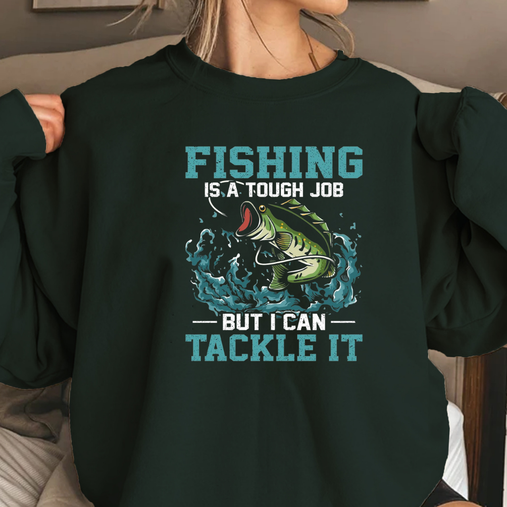 Fishing Tackle It Crewneck Sweatshirt, Vintage Bass Fishing Graphic, Retro Angler Pullover, Outdoor Adventure Shirt, Fisherman Gift Tee