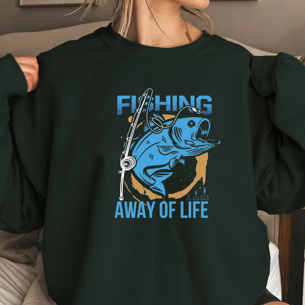 Fishing Is A Way Of Life Crewneck Sweatshirt, Angler Graphic Pullover, Outdoor Adventure Shirt, Fisherman Gift, Relaxing Hobby Tee
