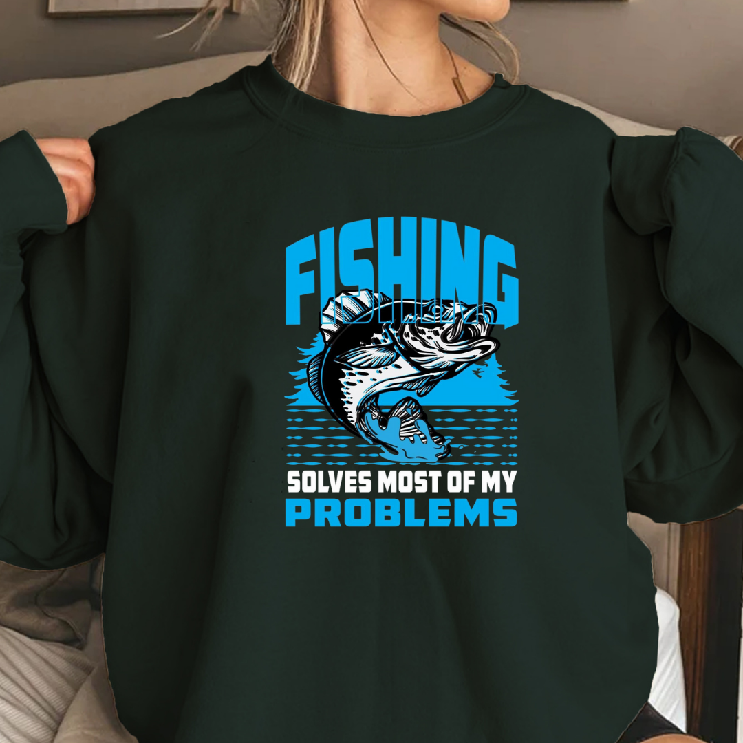Fishing Problems Sweatshirt, Funny Angler Crewneck, Humorous Fishing Shirt, Outdoor Adventure Pullover, Fisherman Gift, Relaxing Hobby Tee