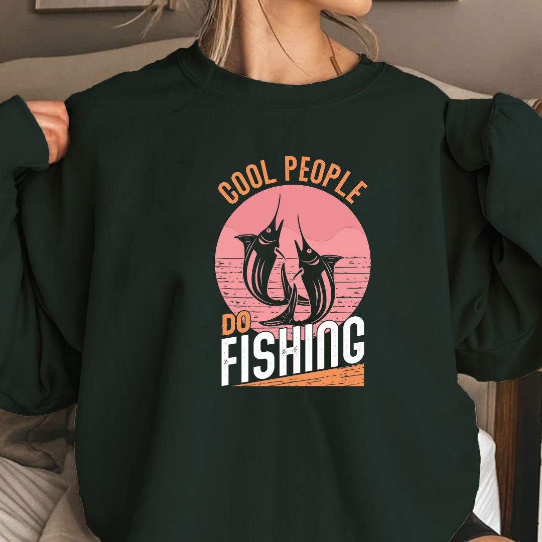 Crewneck Sweatshirt, "Cool People Don't" Retro Campfire Graphic, Funny Outdoor Pullover, Cozy Unisex Shirt, Adventure Gift, Casual Tee