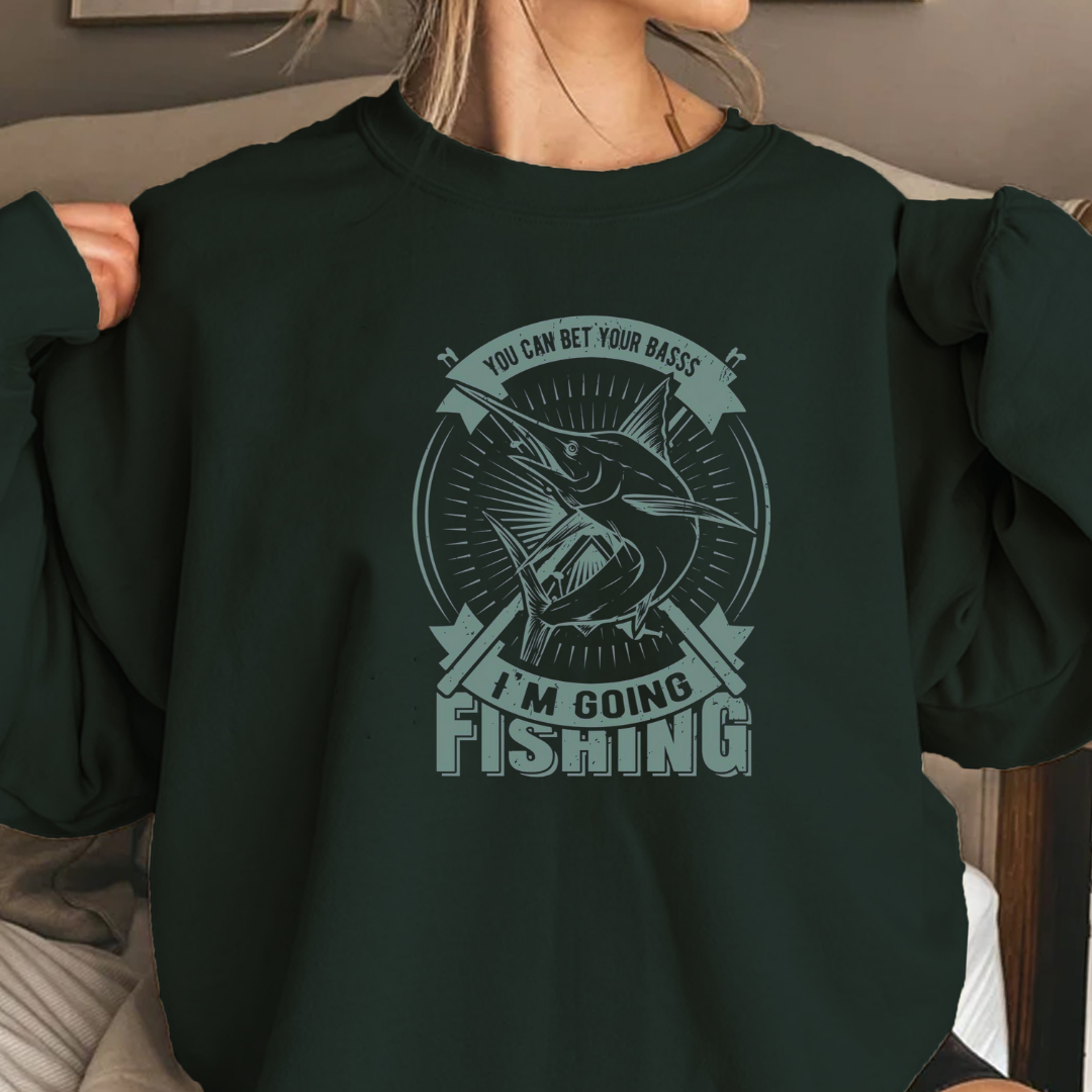 Fishing Crewneck Sweatshirt, Vintage “Gone Fishing” Graphic, Retro Angler Pullover, Outdoor Adventure Shirt, Fisherman Gift, Relaxing Hobby Tee
