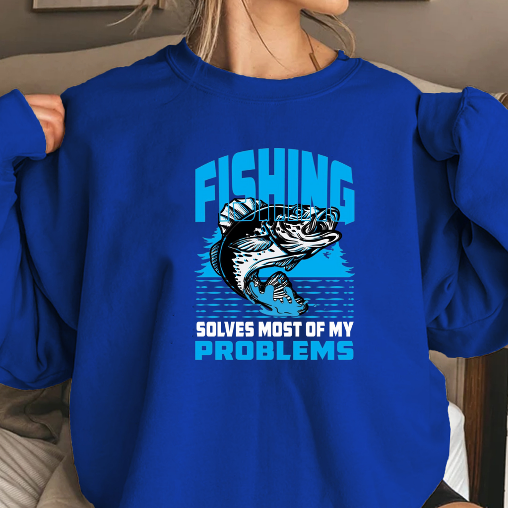 Fishing Problems Sweatshirt, Funny Angler Crewneck, Humorous Fishing Shirt, Outdoor Adventure Pullover, Fisherman Gift, Relaxing Hobby Tee