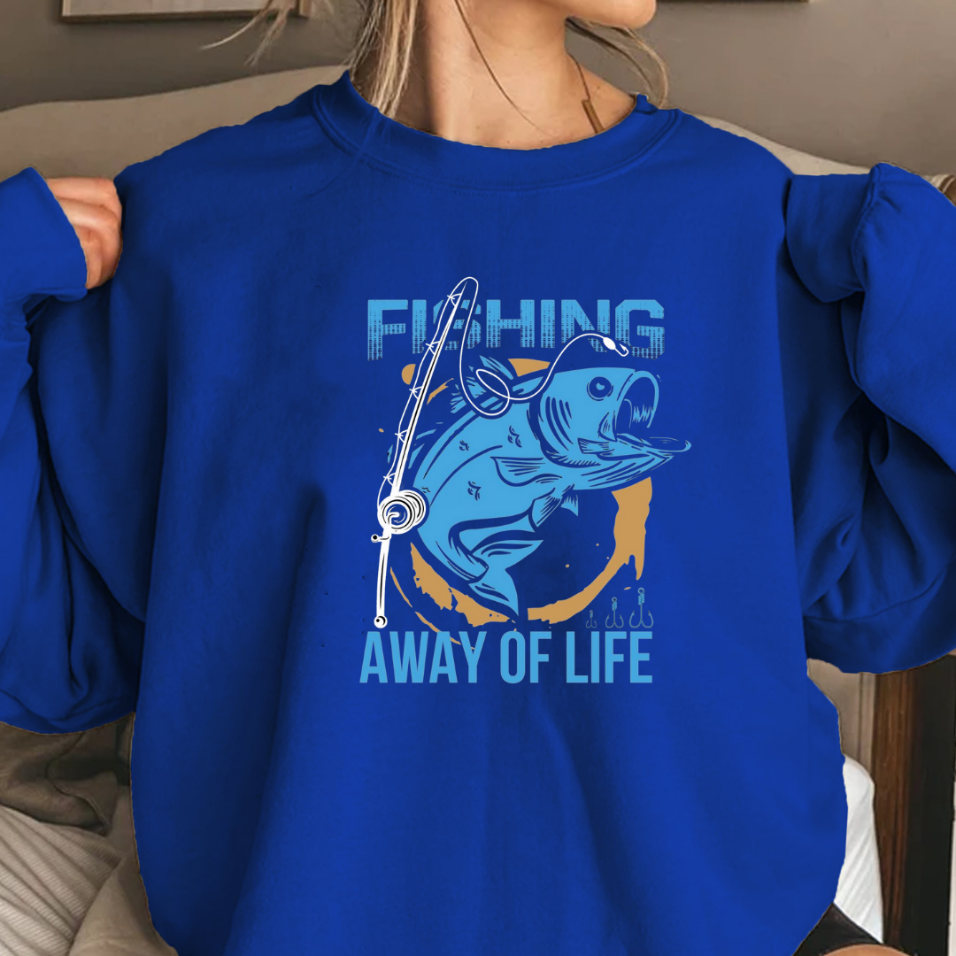 Fishing Is A Way Of Life Crewneck Sweatshirt, Angler Graphic Pullover, Outdoor Adventure Shirt, Fisherman Gift, Relaxing Hobby Tee
