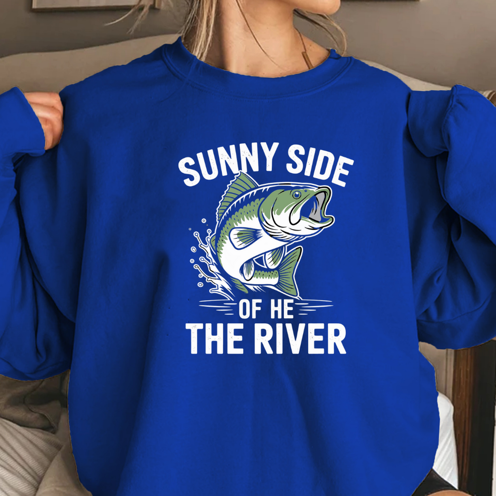 Bass Fishing Crewneck Sweatshirt, Vintage Leaping Bass Graphic, Angler Gift, Retro Fishing Shirt, Outdoor Adventure Pullover, Fisherman Apparel