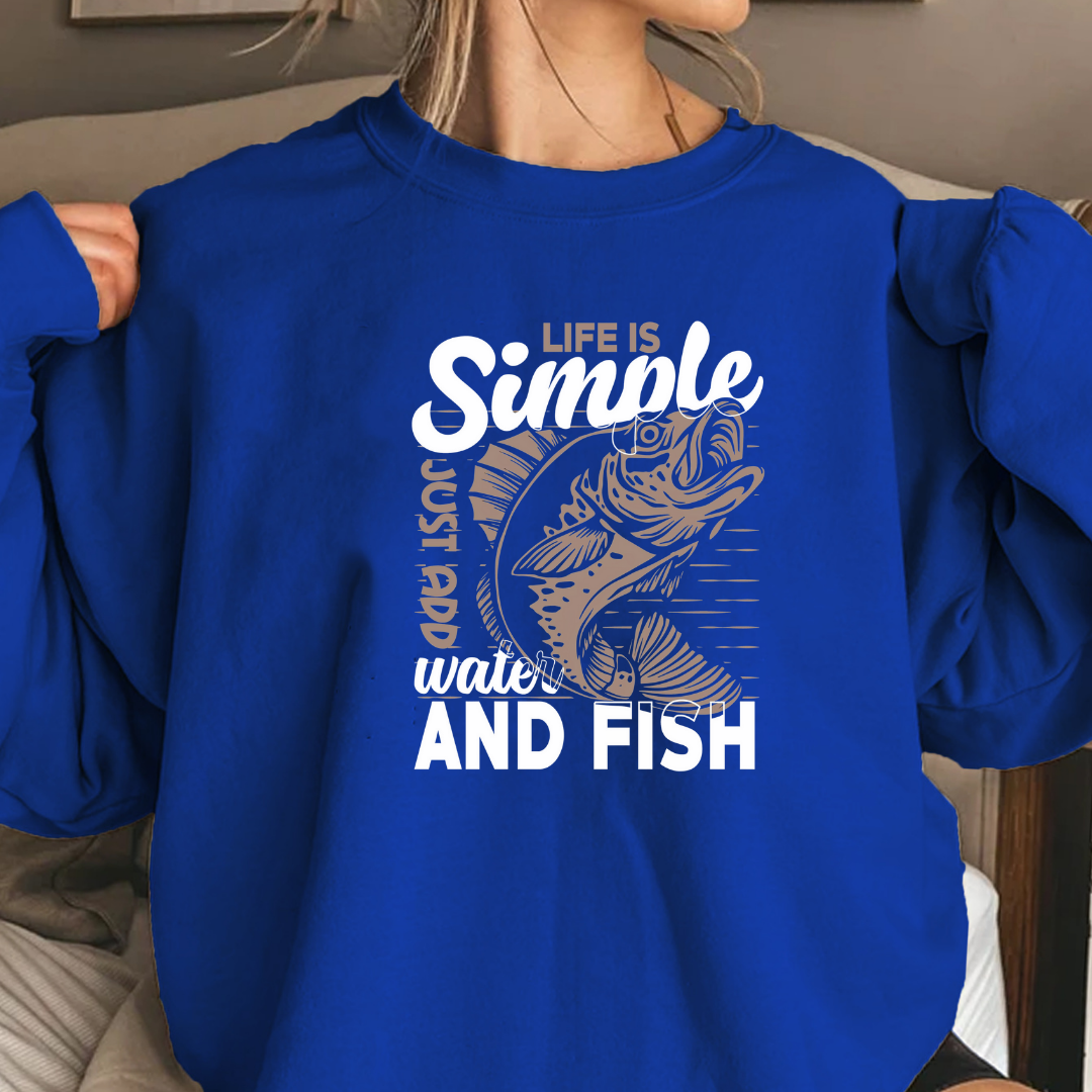 Life Is Just A Hoop Sweatshirt, Vintage Fish Graphic Crewneck, Funny Fishing Shirt, Angler Gift, Outdoor Adventure Pullover, Cozy Tee