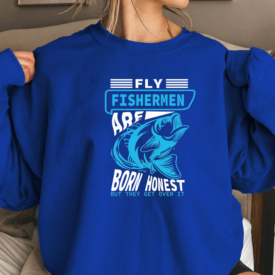 Fishermen Bass Crewneck Sweatshirt, Vintage Blue Fishing Graphic, Retro Angler Pullover, Outdoor Adventure Shirt, Fisherman Gift Tee