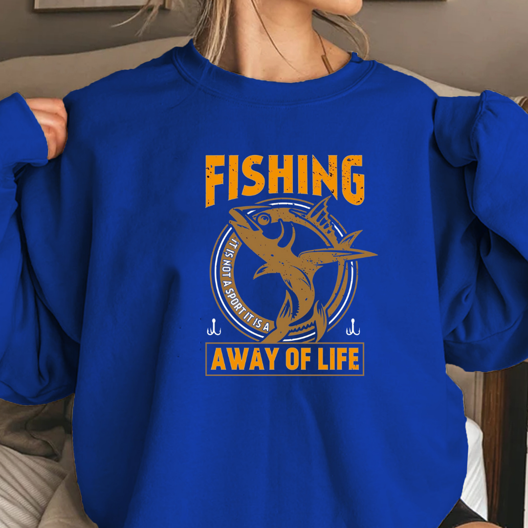 Fishing Crewneck Sweatshirt - "Fishing: A Way of Life" Graphic