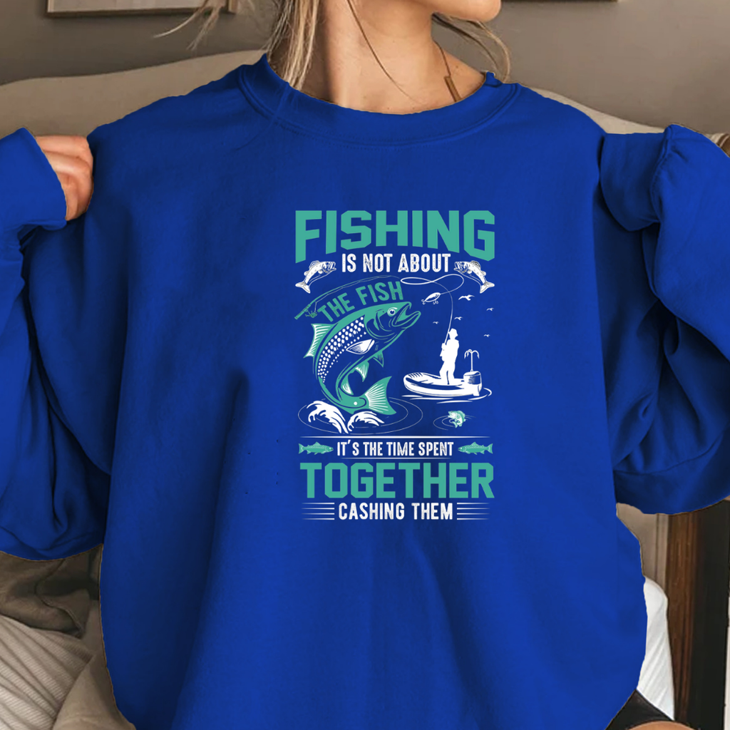 Fishing Together Crewneck Sweatshirt, Matching Couples/Family Fishing Shirt, Funny Angler Pullover, Outdoor Adventure Gift, Fisherman Tee