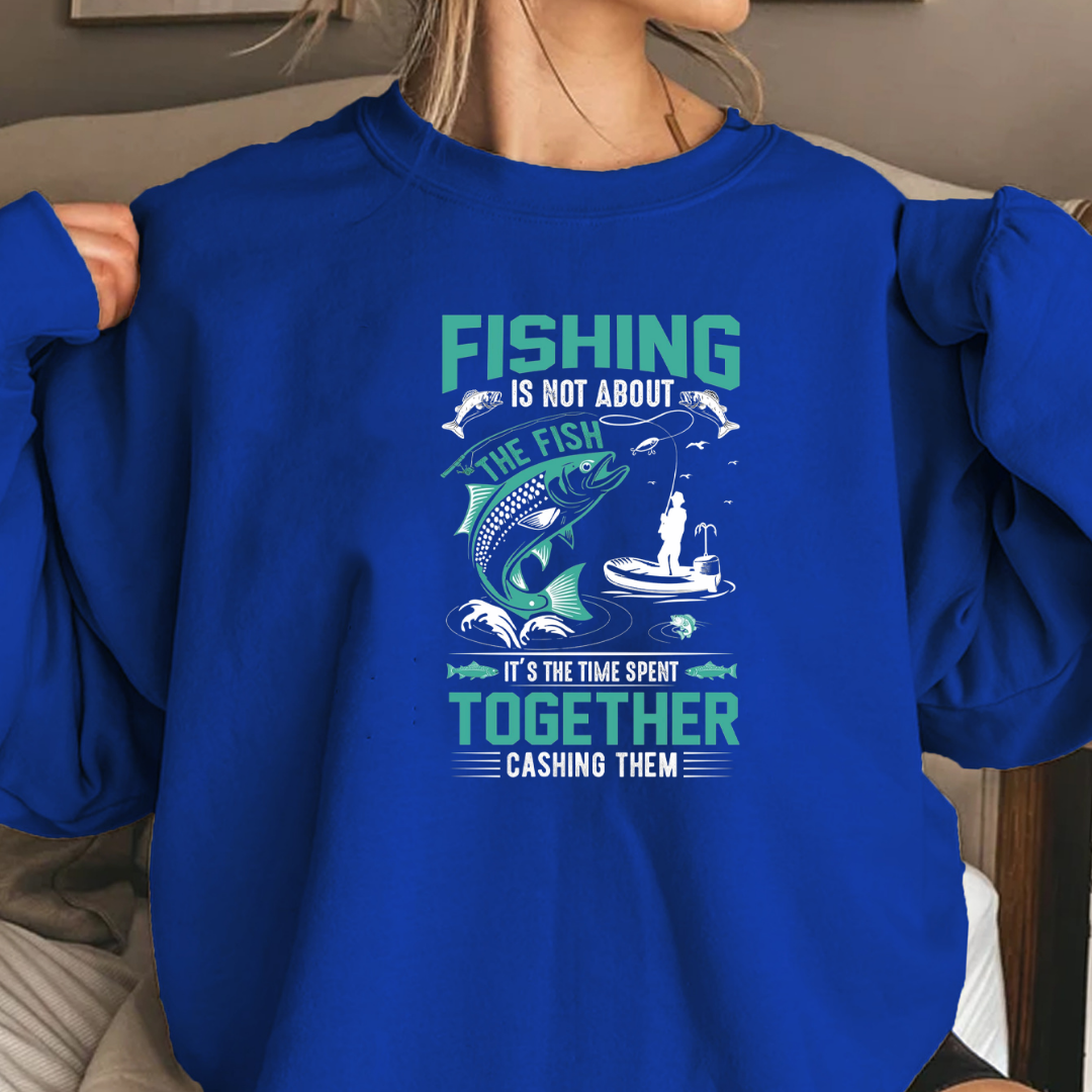 Fishing Together Crewneck Sweatshirt, Matching Couples/Family Fishing Shirt, Funny Angler Pullover, Outdoor Adventure Gift, Fisherman Tee